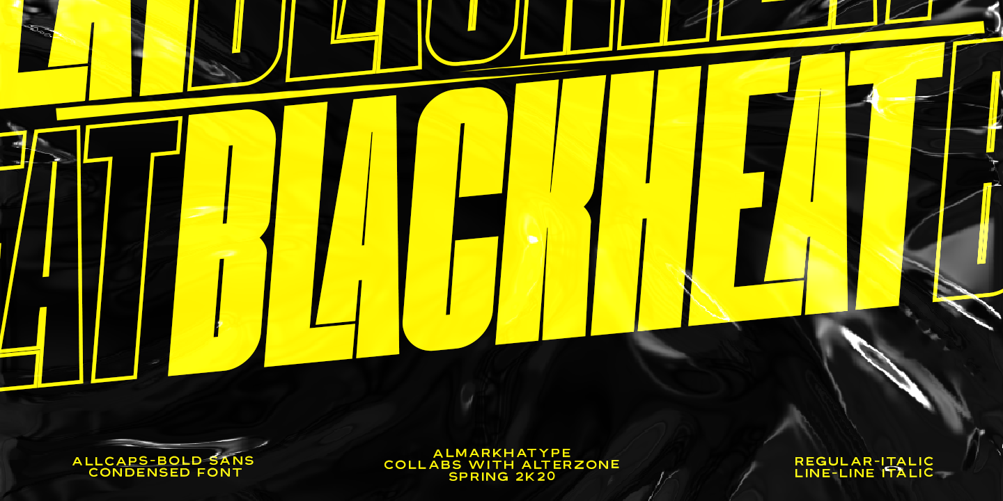 Beispiel einer Blackheat Italic-Schriftart